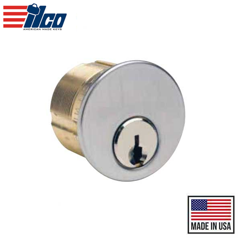 Ilco - 7185 - Mortise Cylinder - 5 Pin - 1 1/8" - Schlage C - Adams Rite Cam - KD - 26D - Satin Chrome - Grade 1 Ilco - 7185 - Mortise Cylinder - 5 Pin - 1 1/8" - Schlage C - Adams Rite Cam - KD - 26D - Satin Chrome - Grade 1