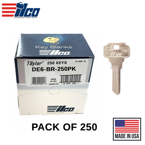 Ilco - DE6-BR DEXTER Key Blank - 250 Pack Ilco - DE6-BR DEXTER Key Blank - 250 Pack