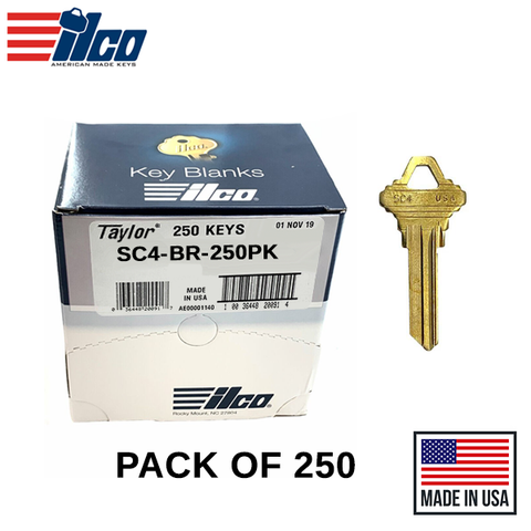 Ilco - SC4-BR Schlage Key Blank 250 Pack Ilco - SC4-BR Schlage Key Blank 250 Pack