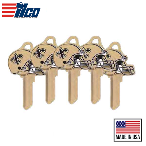 Ilco - NFL TeamKeys - Helmet Edition - Key Blank - New Orleans Saints - KW1 (5 Pack) Ilco - NFL TeamKeys - Helmet Edition - Key Blank - New Orleans Saints - KW1 (5 Pack)