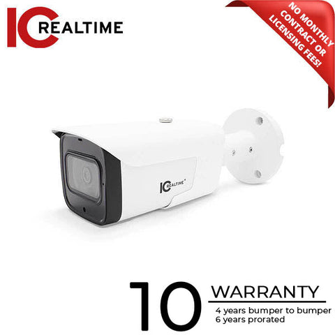 IC Realtime - HDMX-B50F-IR-M1 / 5MP, 16:9 HDAVS Indoor/Outdoor Mid Size Bullet Camera / Fixed 3.6mm Lens (109°) / 262 Feet Smart IR / 12VDC / Built-In Mic IC Realtime - HDMX-B50F-IR-M1 / 5MP, 16:9 HDAVS Indoor/Outdoor Mid Size Bullet Camera / Fixed 3.6mm Lens (109°) / 262 Feet Smart IR / 12VDC / Built-In Mic