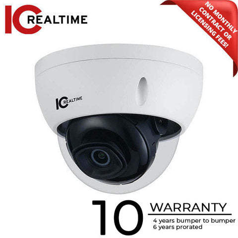IC Realtime - IPMX-D40F-W1 / 4MP IP Indoor/Outdoor Small Size Vandal Dome Camera / Fixed 2.8mm Lens (103°) / POE Capable / Colored Starlight (ISniper+) / AI IC Realtime - IPMX-D40F-W1 / 4MP IP Indoor/Outdoor Small Size Vandal Dome Camera / Fixed 2.8mm Lens (103°) / POE Capable / Colored Starlight (ISniper+) / AI