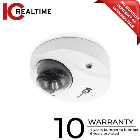 IC Realtime - IPMX-W40F-IRW3 / 4MP IP Indoor/Outdoor Small Size Vandal Dome Camera / Fixed 2.8mm Lens (102°) / 98 Ft IR / PoE Capable / Ai IC Realtime - IPMX-W40F-IRW3 / 4MP IP Indoor/Outdoor Small Size Vandal Dome Camera / Fixed 2.8mm Lens (102°) / 98 Ft IR / PoE Capable / Ai