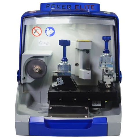Step motors and rectified roller guides providing precise movement for key duplication in the ILCO KM Poker Elite. Step motors and rectified roller guides providing precise movement for key duplication in the ILCO KM Poker Elite.
