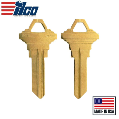 ILCO NB-SC8 is a brass key blank with a neuter bow design ILCO NB-SC8 is a brass key blank with a neuter bow design