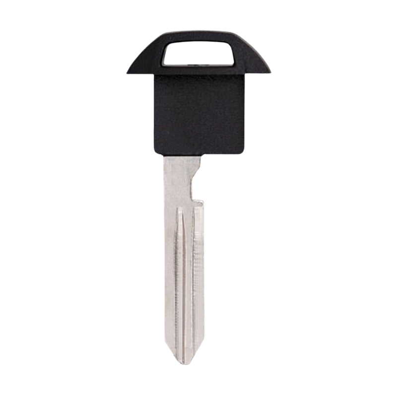 Close-up of Infiniti emergency insert key H0564-9NR0A, uncut and ready for customization
