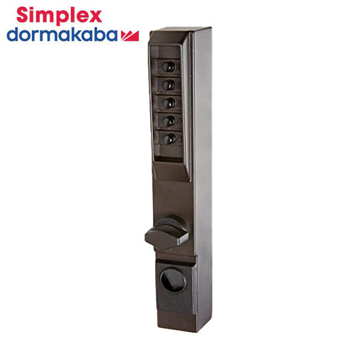 Simplex - 3001 - Pushbutton Narrow Stile Thumbturn Lock - Passage/Lockout - Duranodic Finish Simplex - 3001 - Pushbutton Narrow Stile Thumbturn Lock - Passage/Lockout - Duranodic Finish