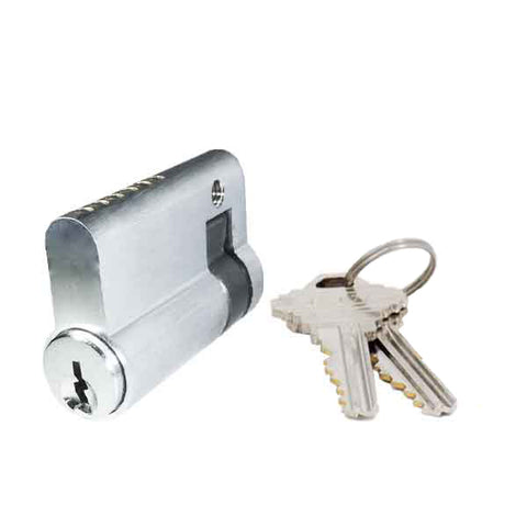 Profile Cylinder – Single Sided - 26D – Satin Chrome - 2 Keys - 6 Pin (SC1) (1-3/4" 46mm) Profile Cylinder – Single Sided - 26D – Satin Chrome - 2 Keys - 6 Pin (SC1) (1-3/4" 46mm)