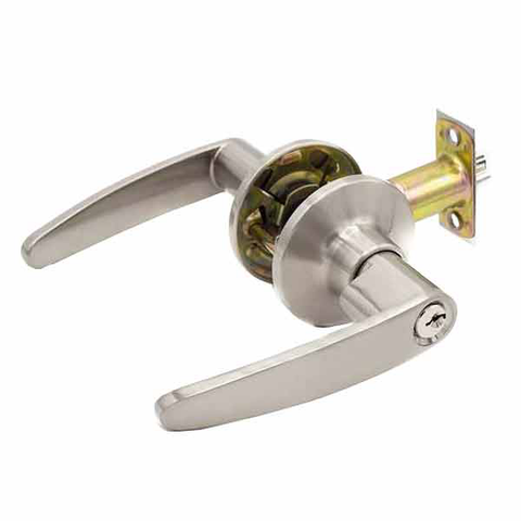 Premium Design #2 Entrance Lever Set - Grade 3 - Satin Nickel Premium Design #2 Entrance Lever Set - Grade 3 - Satin Nickel