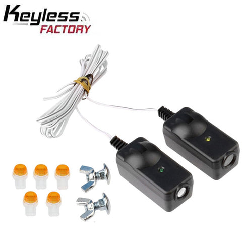 KeylessFactory - Garage Door Safety Sensor Beam Eyes - 1 Door Kit - 2 Safety Sensors - Compatible with Sears Chamberlain Craftsman KeylessFactory - Garage Door Safety Sensor Beam Eyes - 1 Door Kit - 2 Safety Sensors - Compatible with Sears Chamberlain Craftsman