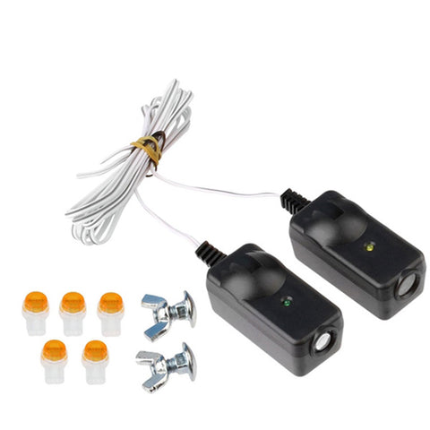 KeylessFactory - Garage Door Safety Sensor Beam Eyes - 1 Door Kit - 2 Safety Sensors - Compatible with Sears Chamberlain Craftsman KeylessFactory - Garage Door Safety Sensor Beam Eyes - 1 Door Kit - 2 Safety Sensors - Compatible with Sears Chamberlain Craftsman