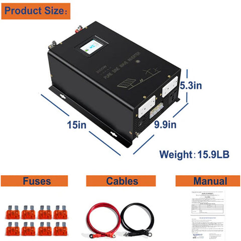 SPT3000 - 24VDC - 3000W Split Phase Pure Sine Wave Inverter - DC to AC - Multiple Outlets SPT3000 - 24VDC - 3000W Split Phase Pure Sine Wave Inverter - DC to AC - Multiple Outlets