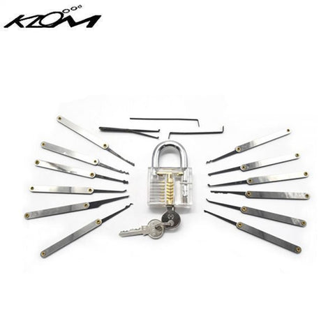 KLOM - Lock Picks Set - Transparent Practice Padlock Bundle - 12 Pieces KLOM - Lock Picks Set - Transparent Practice Padlock Bundle - 12 Pieces
