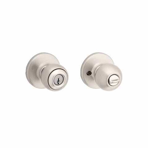 Kwikset - 400P - Polo Knob Set - Round Rose - Satin Nickel - Entrance - SC1 Schlage - Grade 3 Kwikset - 400P - Polo Knob Set - Round Rose - Satin Nickel - Entrance - SC1 Schlage - Grade 3