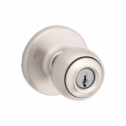 Kwikset - 400P - Polo Knob Set - Round Rose - Satin Nickel - Entrance - SC1 Schlage - Grade 3 Kwikset - 400P - Polo Knob Set - Round Rose - Satin Nickel - Entrance - SC1 Schlage - Grade 3