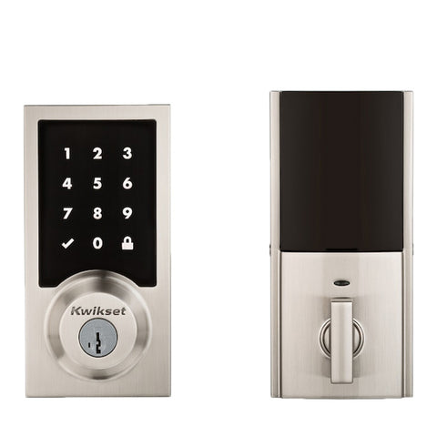 Kwikset - SmartCode 916CNT - Contemporary Electronic Deadbolt - 15 - Satin Nickel - Touchscreen - Z Wave - SmartKey Technology Kwikset - SmartCode 916CNT - Contemporary Electronic Deadbolt - 15 - Satin Nickel - Touchscreen - Z Wave - SmartKey Technology