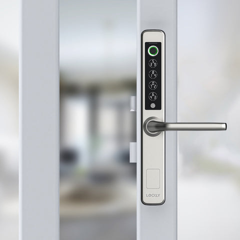 Lockly Guard -ATHENA 228SW- Narrow Stile Mortise Lever Set- Swing Edition - Biometric Fingerprint - RFID - Keypad- Wi-Fi-Bluetooth App Controlled - Optional Backset- Stainless Steel Lockly Guard -ATHENA 228SW- Narrow Stile Mortise Lever Set- Swing Edition - Biometric Fingerprint - RFID - Keypad- Wi-Fi-Bluetooth App Controlled - Optional Backset- Stainless Steel