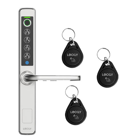 Lockly Guard -ATHENA 228SW- Narrow Stile Mortise Lever Set- Swing Edition - Biometric Fingerprint - RFID - Keypad- Wi-Fi-Bluetooth App Controlled - Optional Backset- Stainless Steel Lockly Guard -ATHENA 228SW- Narrow Stile Mortise Lever Set- Swing Edition - Biometric Fingerprint - RFID - Keypad- Wi-Fi-Bluetooth App Controlled - Optional Backset- Stainless Steel