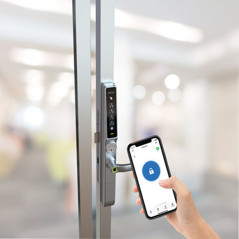 Lockly Guard -DEFENDER 238LM- Biometric Electronic Lever Set - Entry/Exit Mortise Doorman Edition - RFID - Fingerprint Reader - Wi-Fi-Bluetooth App Controlled - Matte Black Lockly Guard -DEFENDER 238LM- Biometric Electronic Lever Set - Entry/Exit Mortise Doorman Edition - RFID - Fingerprint Reader - Wi-Fi-Bluetooth App Controlled - Matte Black