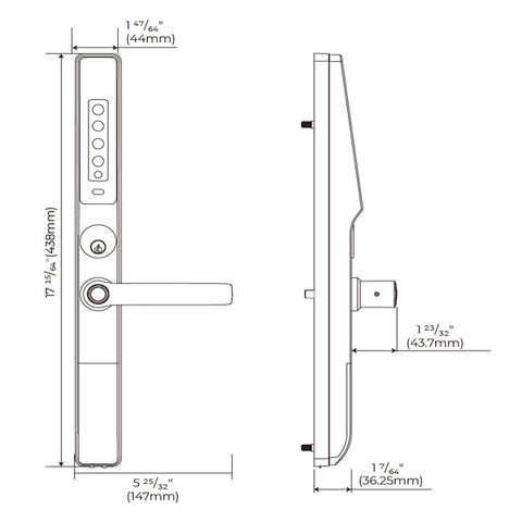 Lockly Guard -DEFENDER 238LM- Biometric Electronic Lever Set - Entry/Exit Mortise Doorman Edition - RFID - Fingerprint Reader - Wi-Fi-Bluetooth App Controlled - Matte Black Lockly Guard -DEFENDER 238LM- Biometric Electronic Lever Set - Entry/Exit Mortise Doorman Edition - RFID - Fingerprint Reader - Wi-Fi-Bluetooth App Controlled - Matte Black