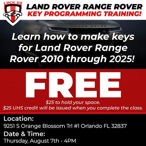 Hands-On Live In-Person Training - Lock 50 Jaguar Land Rover Key Programming Course - AKL and Alarm Mode (August 7th, 2025 - 4 PM - 6 PM EST) Hands-On Live In-Person Training - Lock 50 Jaguar Land Rover Key Programming Course - AKL and Alarm Mode (August 7th, 2025 - 4 PM - 6 PM EST)