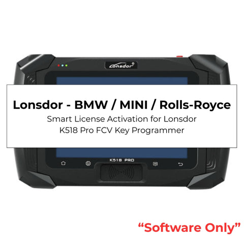 Lonsdor - BMW / MINI / Rolls-Royce - Smart License Activation for Lonsdor K518 Pro FCV Key Programmer Lonsdor - BMW / MINI / Rolls-Royce - Smart License Activation for Lonsdor K518 Pro FCV Key Programmer