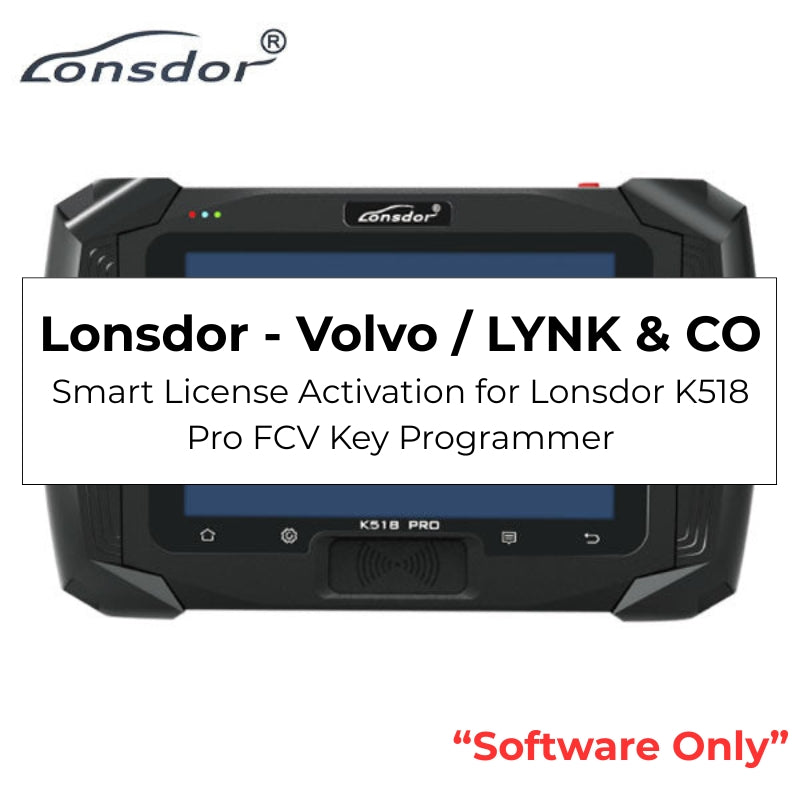 Lonsdor - Volvo / LYNK & CO - Smart License Activation for Lonsdor K518 Pro FCV Key Programmer Lonsdor - Volvo / LYNK & CO - Smart License Activation for Lonsdor K518 Pro FCV Key Programmer