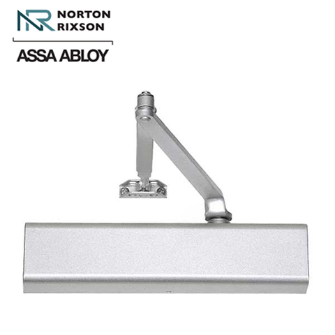 Norton - 210 - Tri-Packed Manual Commercial Door Closer - Back Check Function - PA Bracket/Regular/Top Jamb - Adjustable Arm - Adjustable Size 1-6 - Plastic Cover - Satin Aluminum - Fire Rated - Grade 1 Norton - 210 - Tri-Packed Manual Commercial Door Closer - Back Check Function - PA Bracket/Regular/Top Jamb - Adjustable Arm - Adjustable Size 1-6 - Plastic Cover - Satin Aluminum - Fire Rated - Grade 1