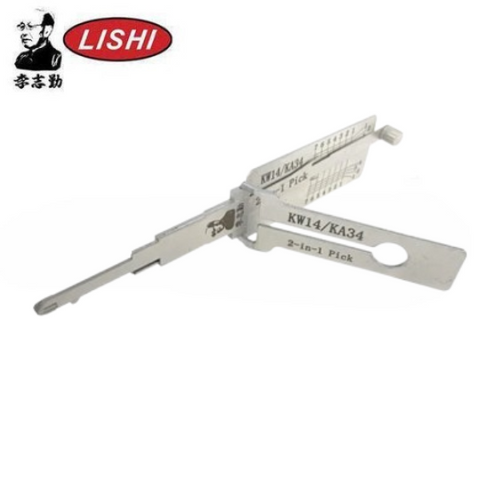 Original Lishi KW14/KA34 2-in-1 Pick and Decoder with anti-glare finish for precise Kwikset and Kawasaki lock picking and decoding—perfect for professional locksmiths. Original Lishi KW14/KA34 2-in-1 Pick and Decoder with anti-glare finish for precise Kwikset and Kawasaki lock picking and decoding—perfect for professional locksmiths.
