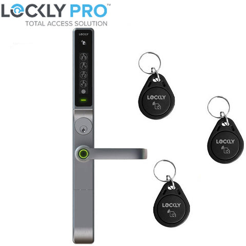 Lockly Guard -DEFENDER 238LM- Biometric Electronic Lever Set - Entry/Exit Mortise Doorman Edition - RFID - Fingerprint Reader - Wi-Fi-Bluetooth App Controlled - Matte Black Lockly Guard -DEFENDER 238LM- Biometric Electronic Lever Set - Entry/Exit Mortise Doorman Edition - RFID - Fingerprint Reader - Wi-Fi-Bluetooth App Controlled - Matte Black