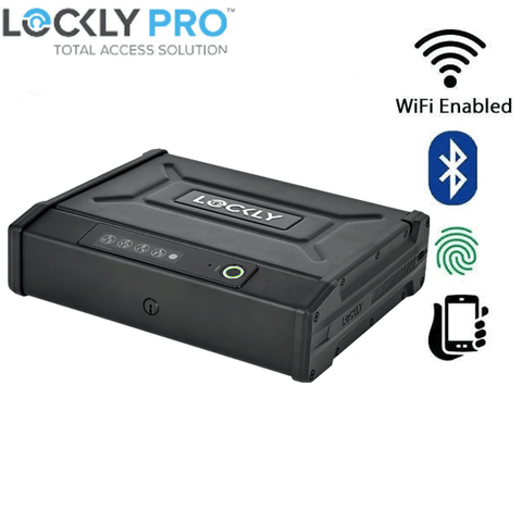 Lockly - PGV528W - Smart Safe - Digital Keypad - Biometric Fingerprint - Wi-Fi - Bluetooth App Controlled - Matte Black Lockly - PGV528W - Smart Safe - Digital Keypad - Biometric Fingerprint - Wi-Fi - Bluetooth App Controlled - Matte Black