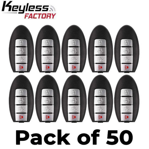 50 x 2013-2019 Nissan Sentra / Versa / Leaf / 4-Button Smart Key / PN: 285E3-3SG0D / CWTWB1U840 (AFTERMARKET) (Bundle of 50) 50 x 2013-2019 Nissan Sentra / Versa / Leaf / 4-Button Smart Key / PN: 285E3-3SG0D / CWTWB1U840 (AFTERMARKET) (Bundle of 50)