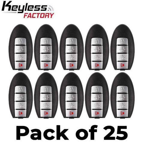 25 x 2013-2019 Nissan Sentra / Versa / Leaf / 4-Button Smart Key / PN: 285E3-3SG0D / CWTWB1U840 (AFTERMARKET) (Bundle of 25) 25 x 2013-2019 Nissan Sentra / Versa / Leaf / 4-Button Smart Key / PN: 285E3-3SG0D / CWTWB1U840 (AFTERMARKET) (Bundle of 25)