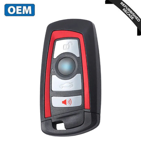 2013-2018 BMW 3 5 7 Series / 4-Button Smart Key / PN: 9312533-03 / YGOHUF5767 (Red Trim) (OEM Recase) 2013-2018 BMW 3 5 7 Series / 4-Button Smart Key / PN: 9312533-03 / YGOHUF5767 (Red Trim) (OEM Recase)