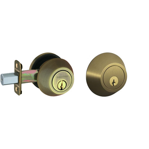 Schlage - JD60 - Single Cylinder Deadbolt Lock - 5-Pin - C-Keyway - Antique Brass - Grade 3 Schlage - JD60 - Single Cylinder Deadbolt Lock - 5-Pin - C-Keyway - Antique Brass - Grade 3
