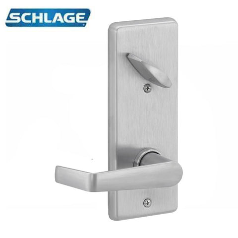 Schlage - S210LD - Interconnected Lock - Entrance - Non-Handed - Less Cylinder - Saturn Rose-Plymouth Escutcheon - Satin Chrome - Grade 2 Schlage - S210LD - Interconnected Lock - Entrance - Non-Handed - Less Cylinder - Saturn Rose-Plymouth Escutcheon - Satin Chrome - Grade 2