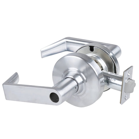 Side profile of Schlage ND80LD commercial door lock showing heavy-duty construction Side profile of Schlage ND80LD commercial door lock showing heavy-duty construction