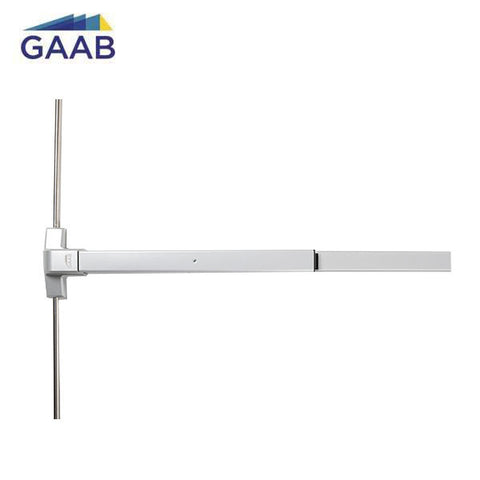 GAAB - T342-04 - Vertical Rod Exit Device - 2 Point Latch - Press-Style Bar - No Dogging - 42" - Satin Chrome - Grade 1 GAAB - T342-04 - Vertical Rod Exit Device - 2 Point Latch - Press-Style Bar - No Dogging - 42" - Satin Chrome - Grade 1