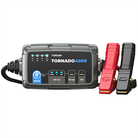 TOPDON - Tornado 4000 - Battery Charger - Lead-Acid Battery - Lithium-Ion Battery - 65W TOPDON - Tornado 4000 - Battery Charger - Lead-Acid Battery - Lithium-Ion Battery - 65W