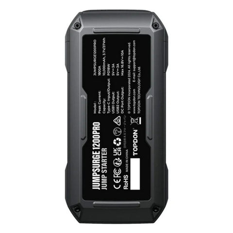 TOPDON - 1800 Peak Amp Battery Jumpstarter - Power Bank and Flashlight TOPDON - 1800 Peak Amp Battery Jumpstarter - Power Bank and Flashlight