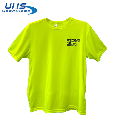 T-shirt - 24/7 Locksmith Service - Optional Sizes - Fluorescent Yellow T-shirt - 24/7 Locksmith Service - Optional Sizes - Fluorescent Yellow