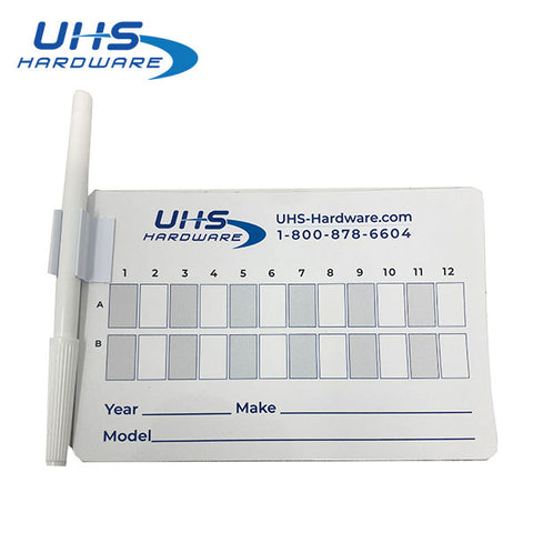UHS Hardware - Magnetic Lock Decoding Chart w/ Dry Eraser Marker - 6" x 4" UHS Hardware - Magnetic Lock Decoding Chart w/ Dry Eraser Marker - 6" x 4"