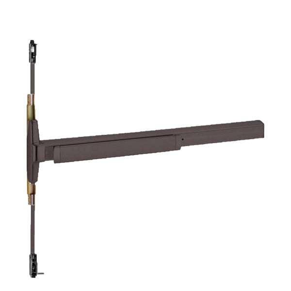 Von Duprin - 3347AEO - Panic Rim Exit Device - Narrow Stile Pushpad - 36" - Night Latch - Field Reversible - Less Trim - Dark Bronze Aluminum - Grade 1