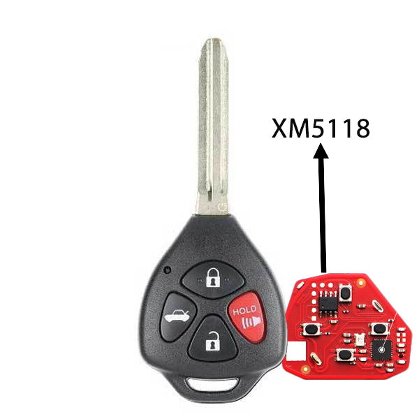 Xhorse - Toyota Style / 4-Button Universal Remote Head Key for VVDI Key Tools - XM5118 Chip - (Wireless) (Replacement For XKTO02EN)