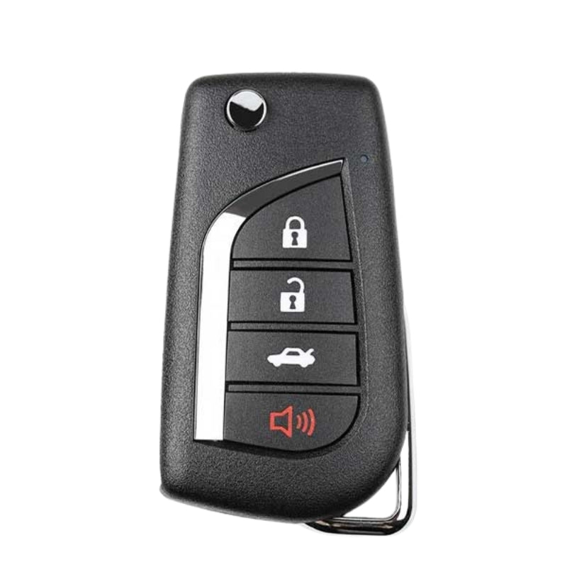 Xhorse - Toyota Style 4-Button Universal Remote Flip Key for VVDI Key Tools (Wired) Replacement for XKTO10EN Xhorse - Toyota Style 4-Button Universal Remote Flip Key for VVDI Key Tools (Wired) Replacement for XKTO10EN
