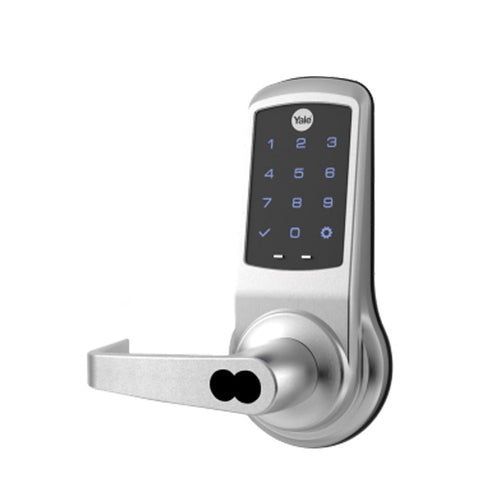 Accentra (Formerly Yale) - NexTouch - Commercial Electronic Keypad Lever Lock - 2-3/4" Backset - 6-Pin LFIC Prep Less Core - Satin Chrome - w/ Key Override Accentra (Formerly Yale) - NexTouch - Commercial Electronic Keypad Lever Lock - 2-3/4" Backset - 6-Pin LFIC Prep Less Core - Satin Chrome - w/ Key Override