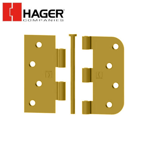 Hager - 8744 - 5-Knuckle - Square Corner by 5/8" Radius - Plain Bearing With Fasteners - Reversible - 4" x 4" - Optional Finish Hager - 8744 - 5-Knuckle - Square Corner by 5/8" Radius - Plain Bearing With Fasteners - Reversible - 4" x 4" - Optional Finish