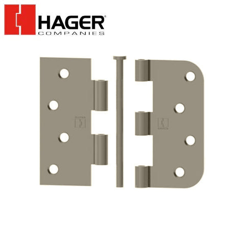 Hager - 8744 - 5-Knuckle - Square Corner by 5/8" Radius - Plain Bearing With Fasteners - Reversible - 4" x 4" - Optional Finish Hager - 8744 - 5-Knuckle - Square Corner by 5/8" Radius - Plain Bearing With Fasteners - Reversible - 4" x 4" - Optional Finish