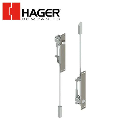 Hager - 293D - Constant Latching Flush Bolt Set for Inactive Metal - Satin Stainless Steel Hager - 293D - Constant Latching Flush Bolt Set for Inactive Metal - Satin Stainless Steel