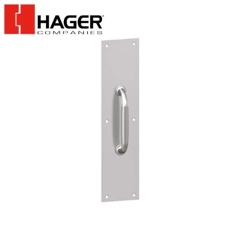 Hager - 36N - Pull Plate Square Corner 30S x 6N - 4" x 16" - Satin Stainless Steel Hager - 36N - Pull Plate Square Corner 30S x 6N - 4" x 16" - Satin Stainless Steel